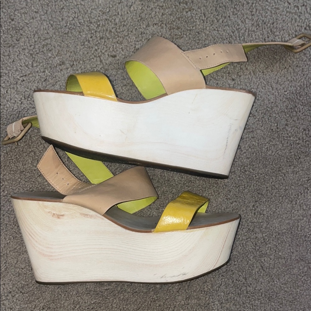 BCBGeneration Beige and Yellow Women's Sandals